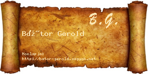 Bátor Gerold névjegykártya